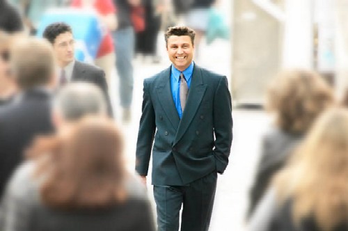 Enthuiastic Man in a Suit