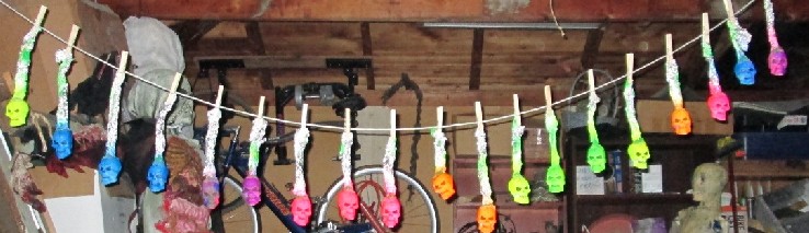 Skeleton Garden Sprout Head Painted