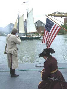 Edward shooting at the ships