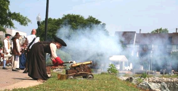 Morning cannon firing