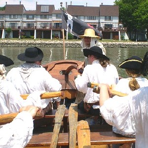 The rowing crew from the back