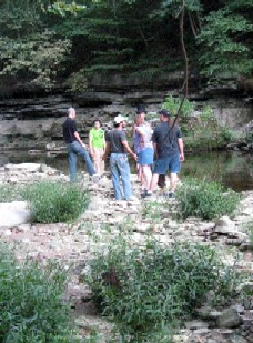 The group by the creek