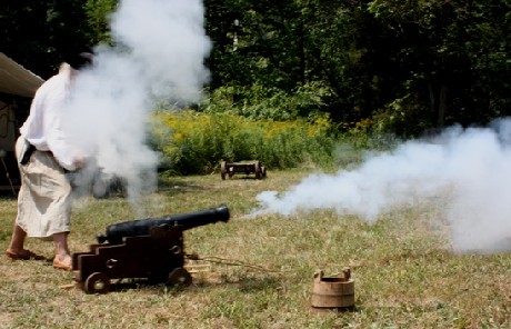 Mark Gist fires the cannon