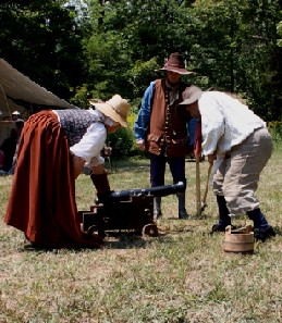 Michael swabs the cannon