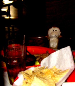 Lob with a drink and chips