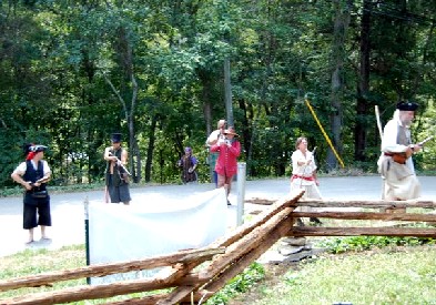 Mob arriving at the John Work house