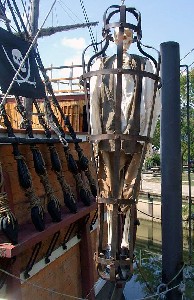 Bucky the skeleton in his gibbet