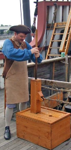 Mission operating the Santa Maria's pump 3