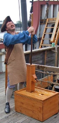 Mission operating the Santa Maria's pump 2