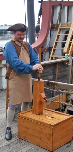 Mission operating the Santa Maria's pump 1