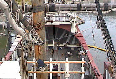 A view of the main deck of the Santa Maria
