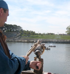 Mission lighting the deck gun