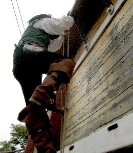 Shannon climbing close