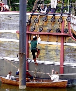 Shannon climbing far