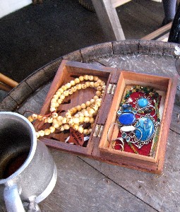 Isabella's jewelry box, filled with topazs