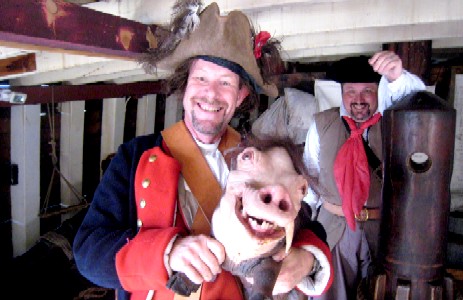 Captain John and his grinning boar