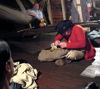 Jay working on his sailor bag 1