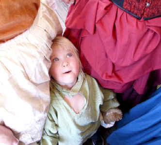 Hamish amongst the skirts