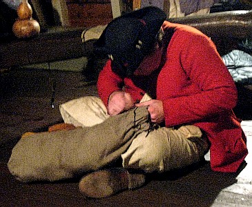 Jay working on his sailor bag 3