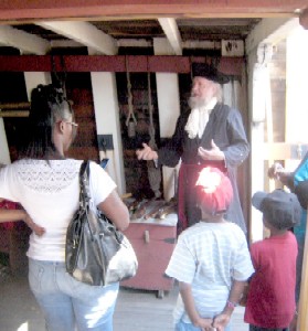 Mark Gist explaining weapons