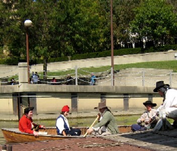 The HMS Scow leaving for the Saturday battle