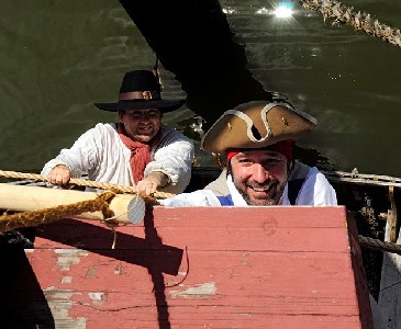 Michael and Ivan Henry coming up the rope ladder