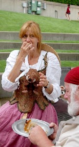 Lady C and Callenish Gunner eating