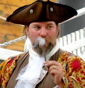 M.A. d'Dogge blowing smoke