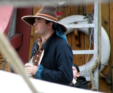 Mission with his mug between the ropes