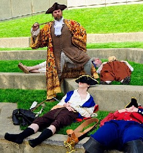 M.A. d'Dogge pretending to have slain the sleepers