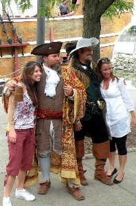 Girls posing with M.A. d'Dogge and Shannon