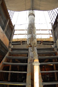 The stairs looking up from the hold