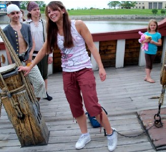 Girl in  pirate shackles