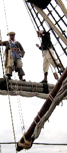 Chris and Thomas on the spar