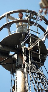 Nathan in the crow's nest