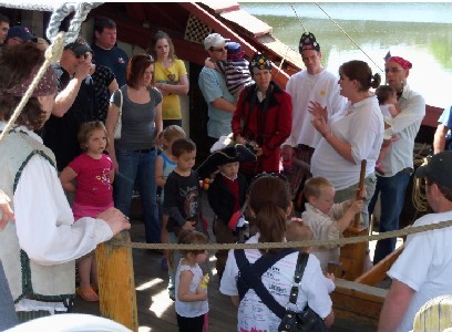 Tour guide explains period food