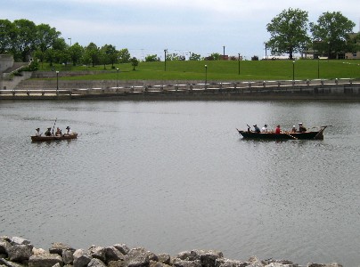 The Scow and Firefly boats go out