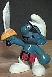 A pirate smurf toy