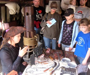 Eileen explains the instruments on the surgeon's table