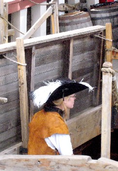 Sarah looking into the hold