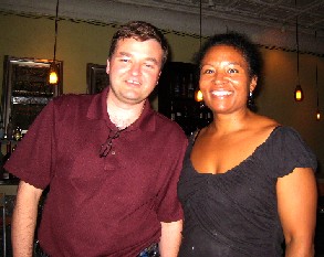 Our waitress Kristen with the author