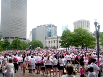 Pink People Massing at City Hall!