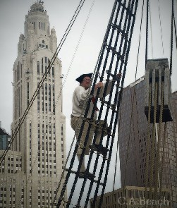 Jay Babcock scales the ropes