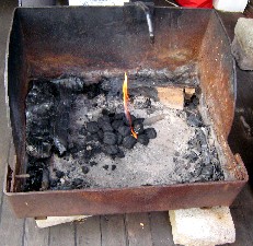 Odd flame in the cooking box