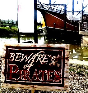 Morning - pirate sign and ship