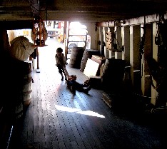 Zach dragging Zeke down the deck