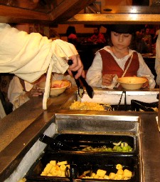 A shot of Zach getting food