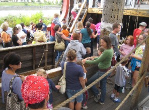 The crowd on the main deck right