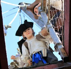 Zeke looking down after grate is removed