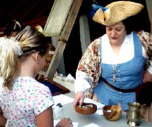 Marsha working the kid's table